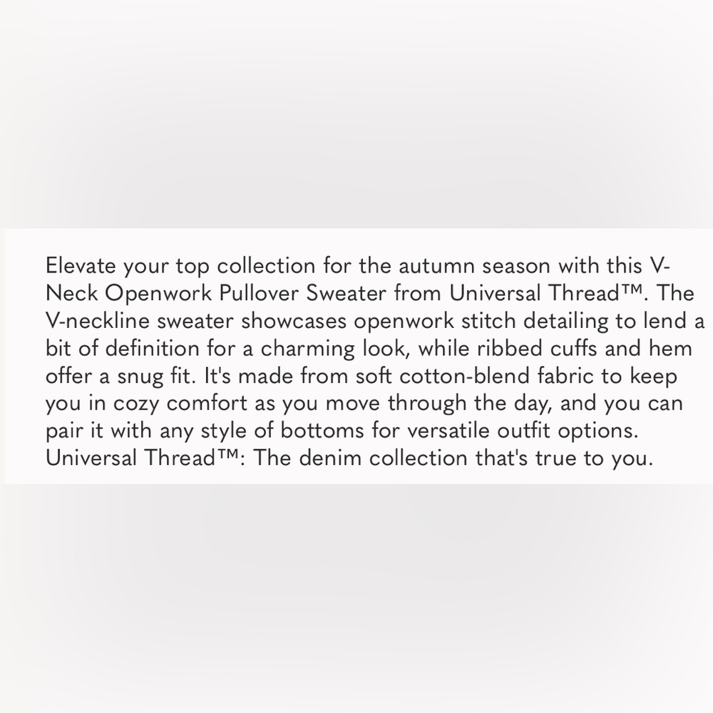 Universal Thread Openwork V-Neck Pullover Sweater - image 2